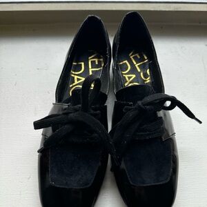 Kelsi Dagger Women's Black Laced Flats